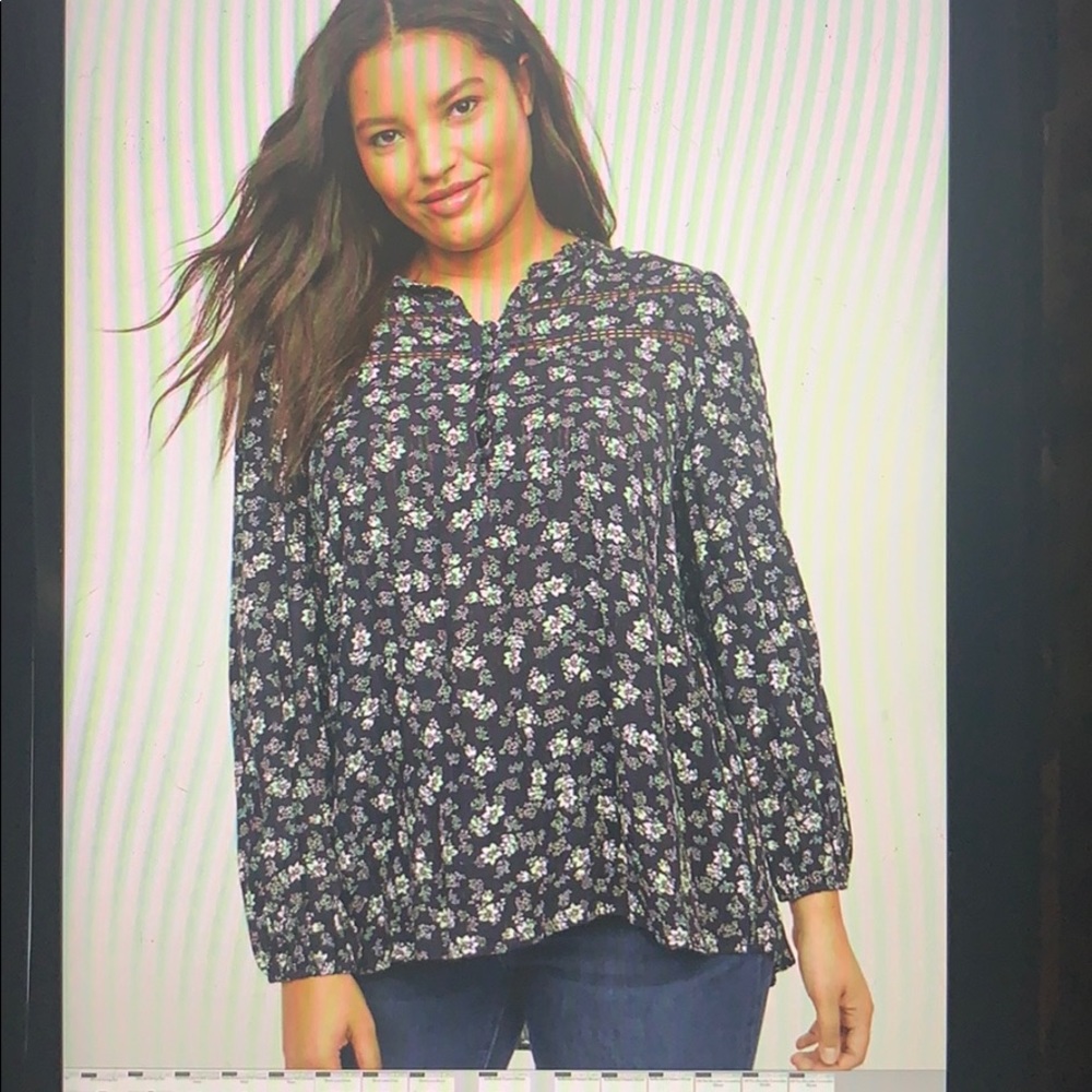 Lane Bryant Ruffle-Neck Peasant Blouse